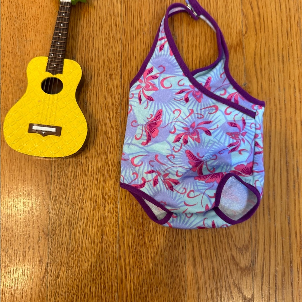 American Girl Hawaii Island Luau Swimsuit and Guitar retired